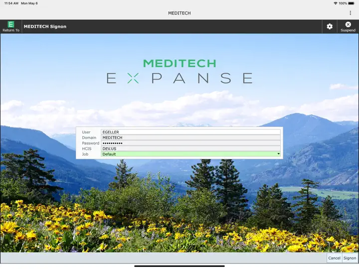MEDITECH MConnect iPhone Screenshot 2