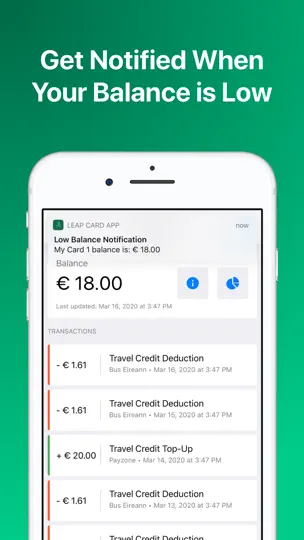 Captura de pantalla de Leap Card en iPhone 7