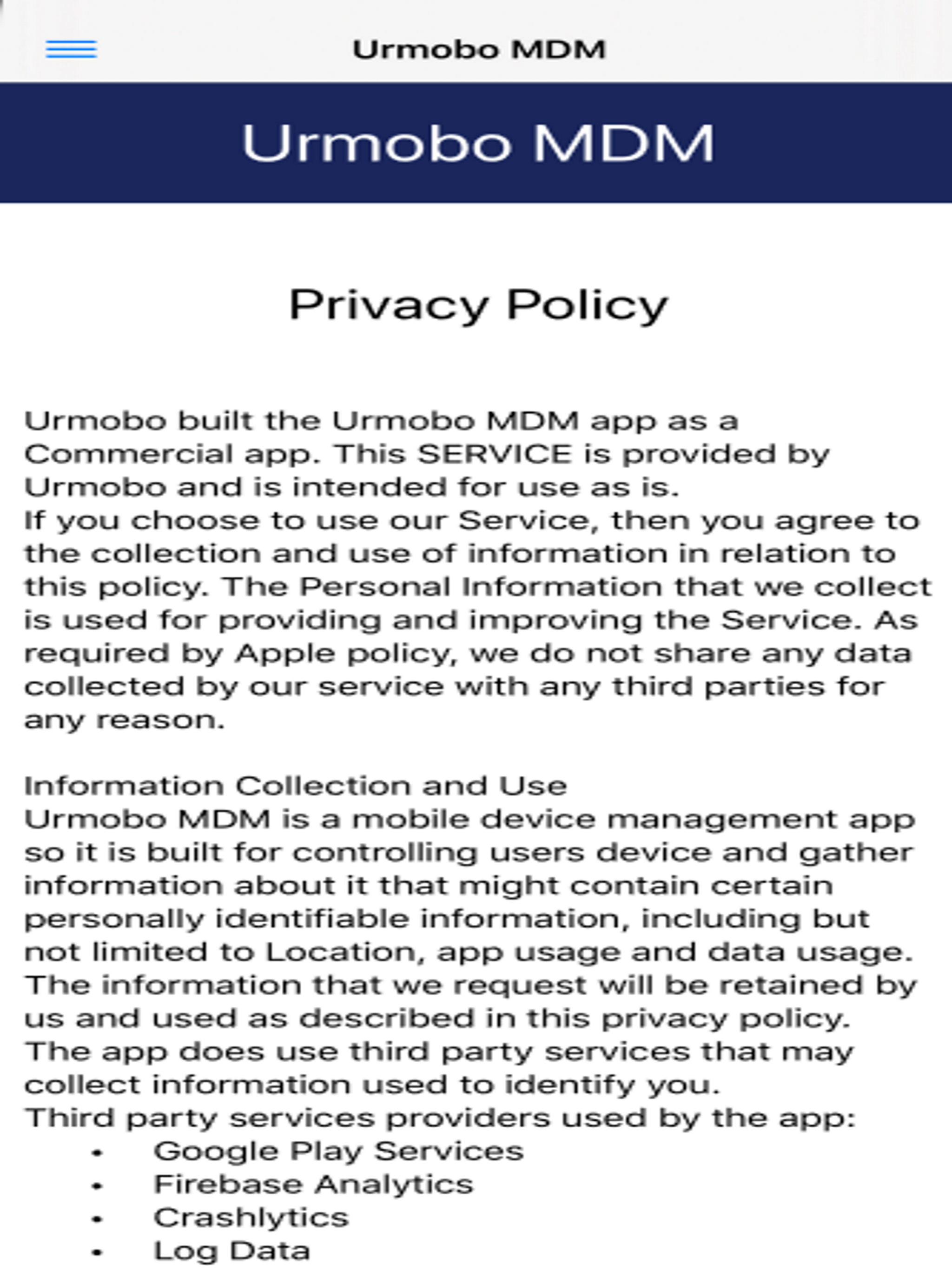 Urmobo MDM screenshot 7