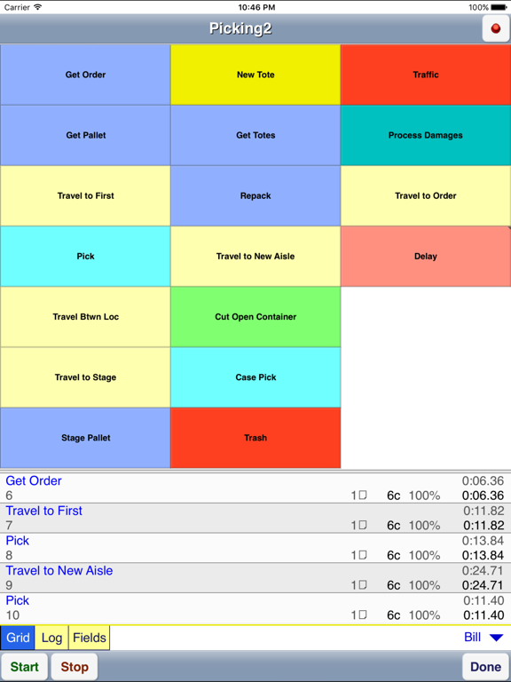WorkStudy+ 6 for Time Study iPad screenshot 1 - Productivity app
