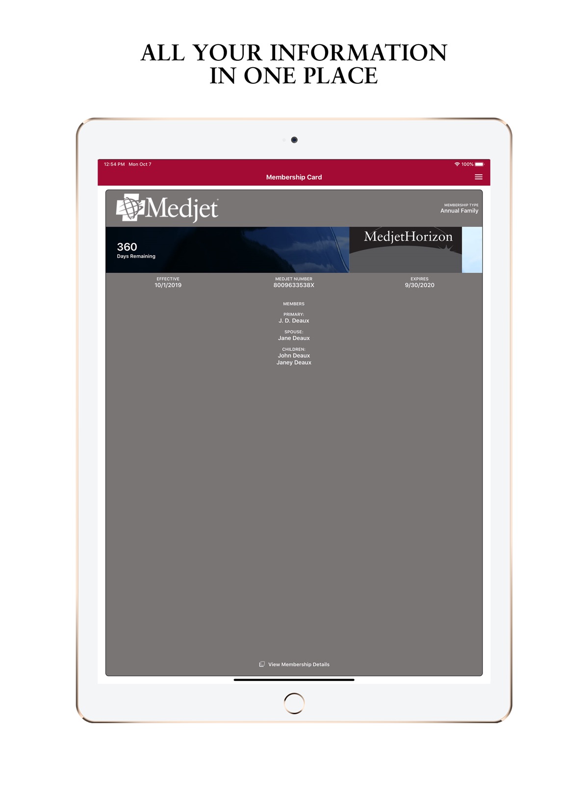 Medjet ipad screenshot 1