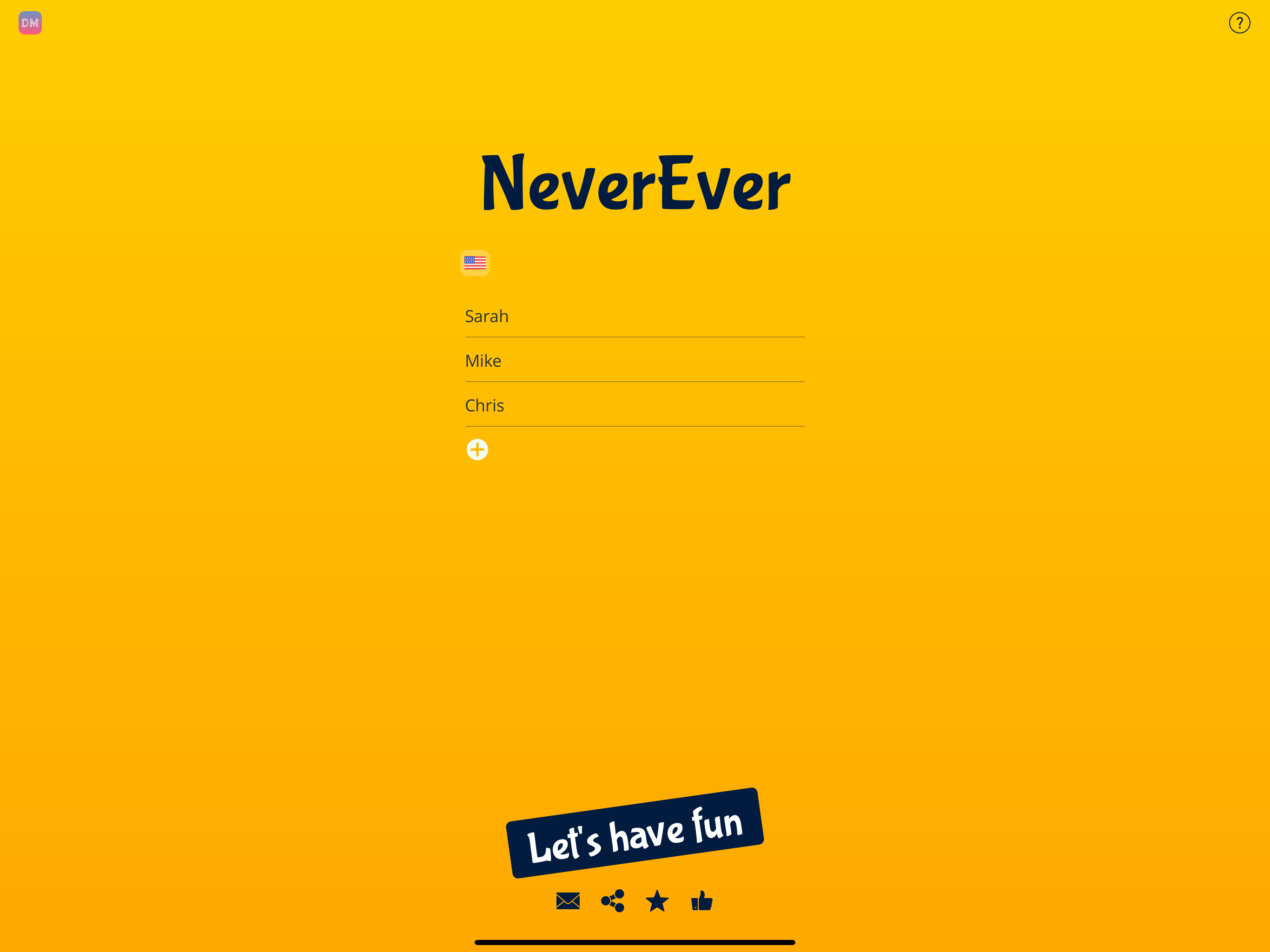Never Have I Ever game ·
