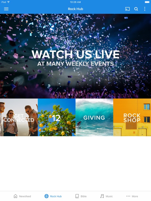 The Rock Churches Worldwide iPad screenshot 2 - Lifestyle app