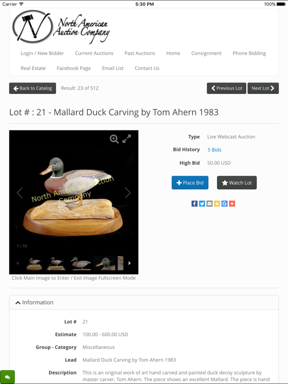 Screenshot #4 pour North American Auction Co.