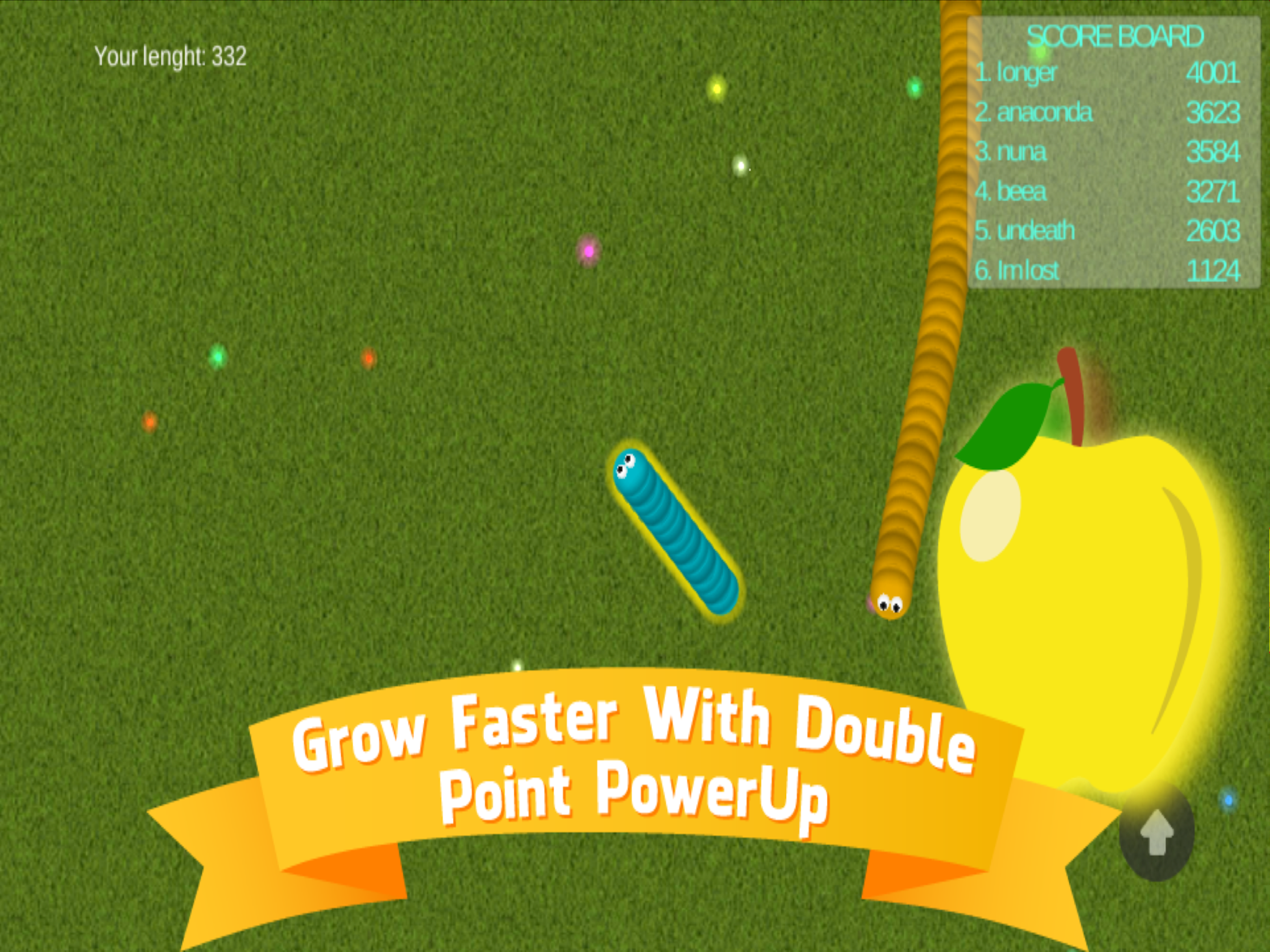 Snake Slither. Apple Eater War