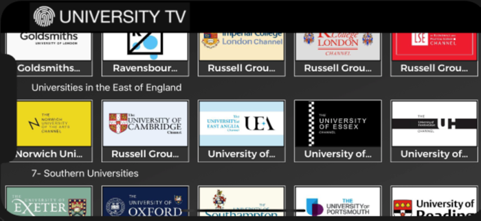 University TV Channels