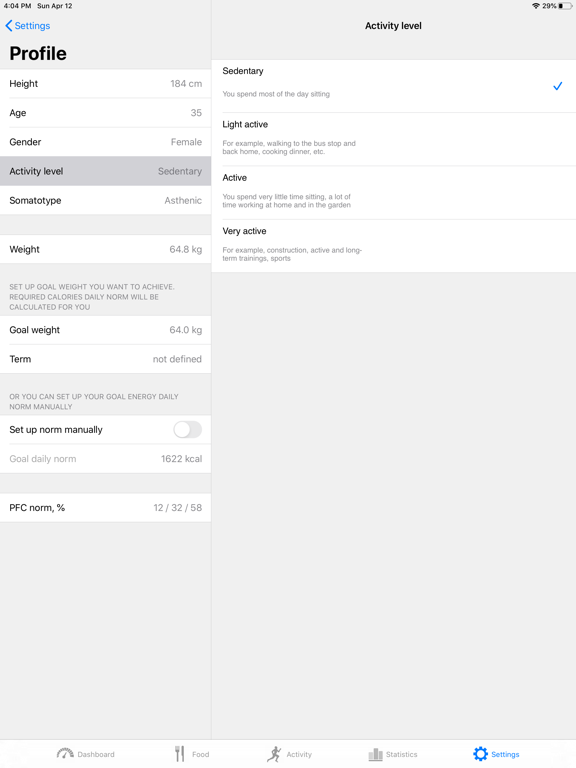 Noco Calories iPad screenshot 10 - Health & Fitness app