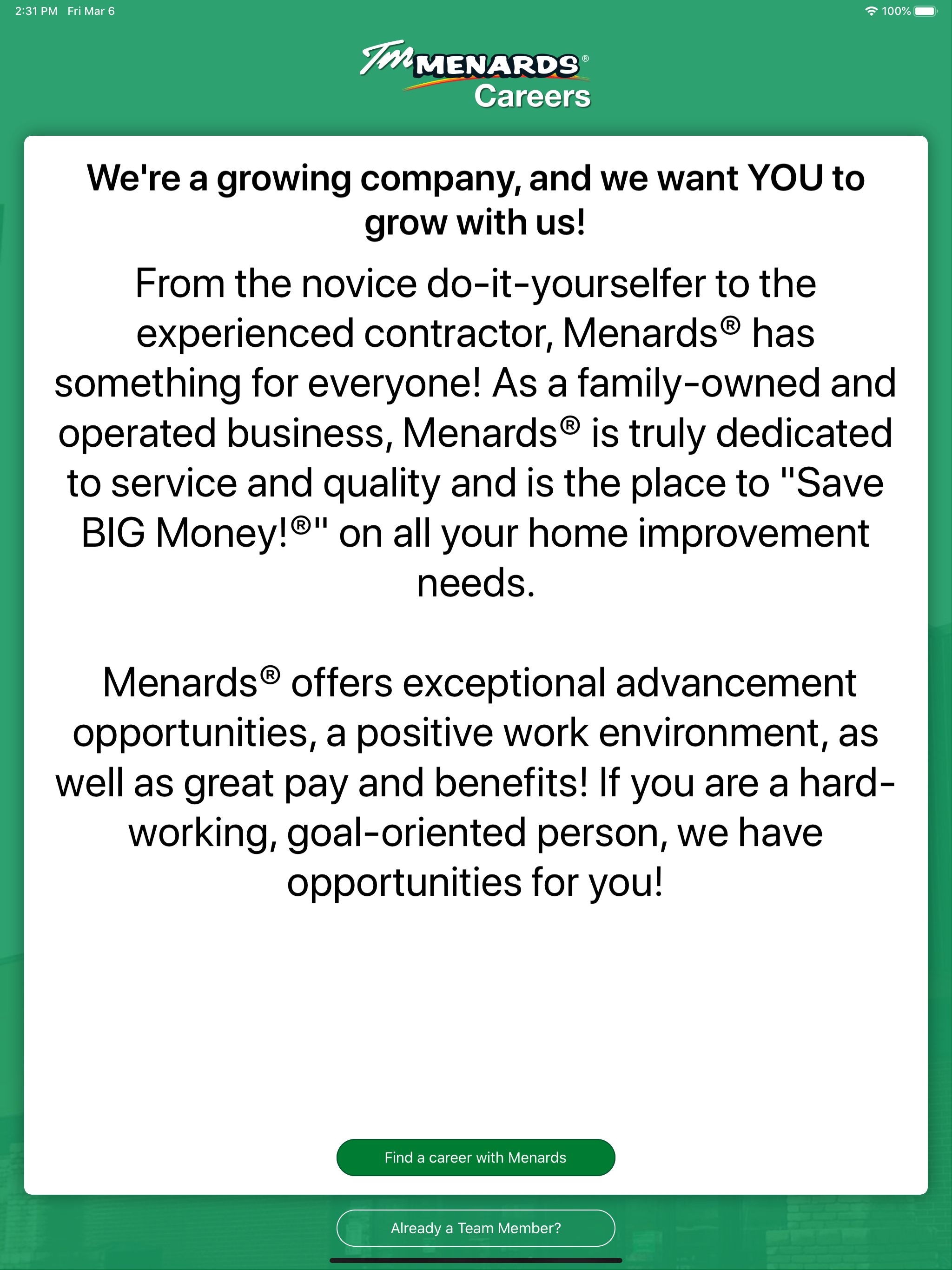 Menards® Careers
