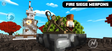 Castle Crafter Survival Craft - Explore the strategic siege warfare elements as players deploy powerful catapults to bombard enemy castles, showcasing the destructive potential of various siege weapons.