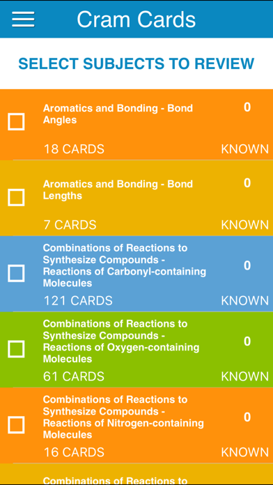 OAT Organic Chem Cram Cards Screenshot