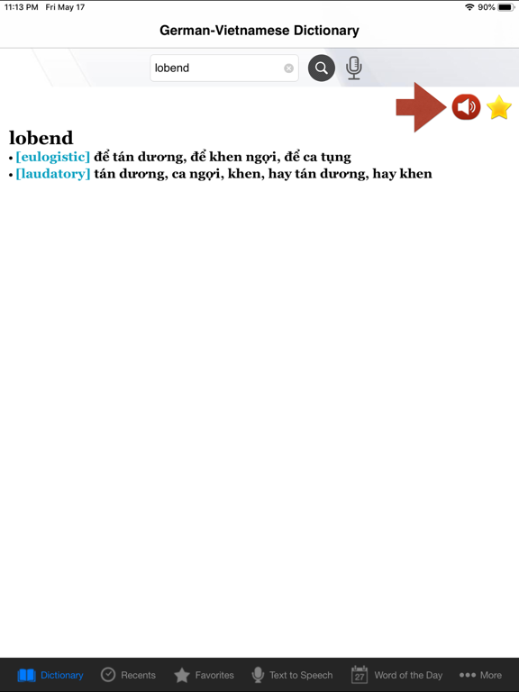 Screenshot #5 pour German-Vietnamese Dictionary++