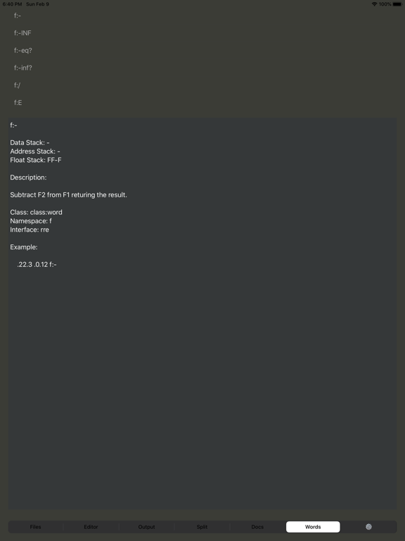 RETRO FORTH iPad screenshot 6 - Developer Tools app