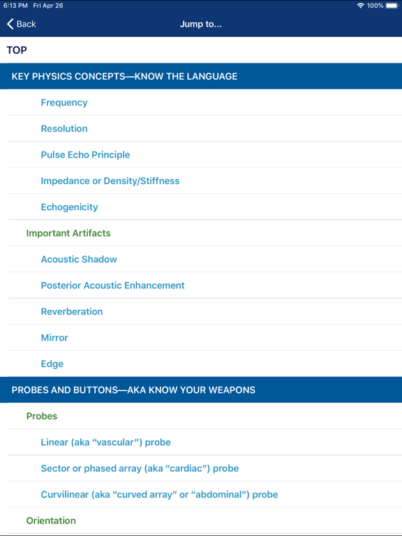 Point of Care Ultrasound Guide iPad screenshot