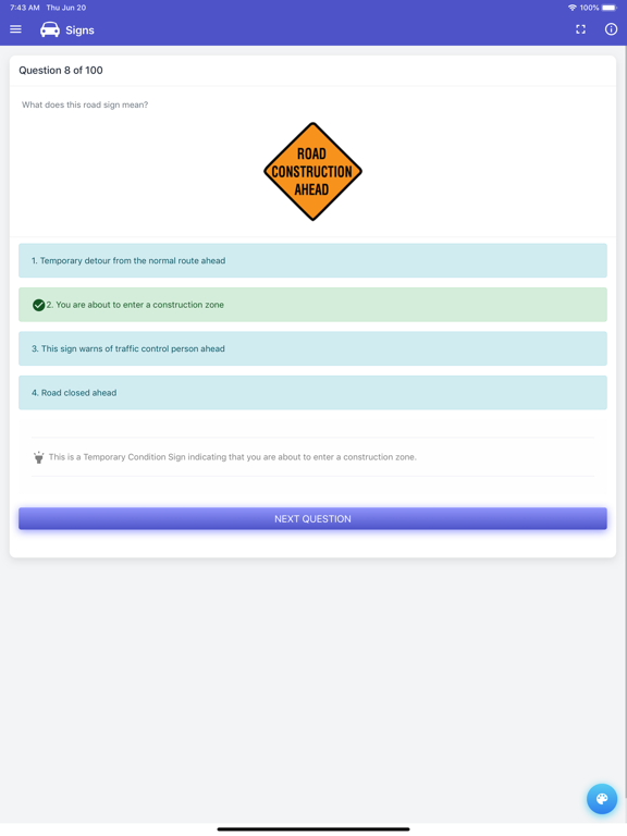Maryland MVA Permit Test iPad screenshot