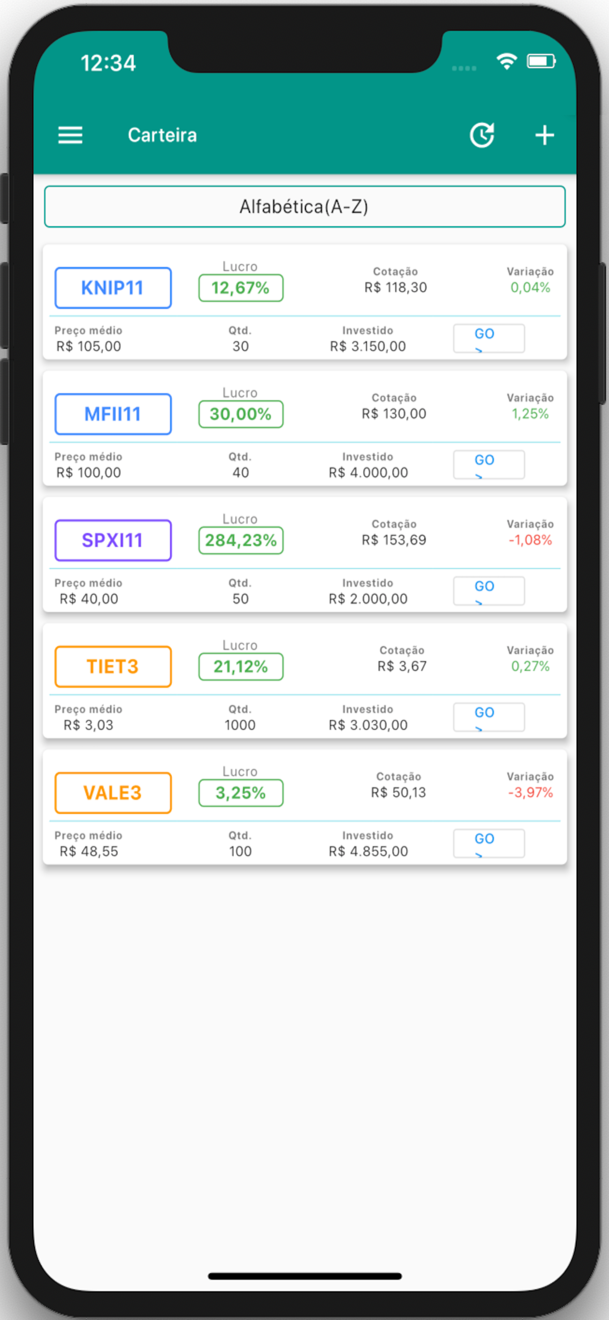 Planilha de Investimentos