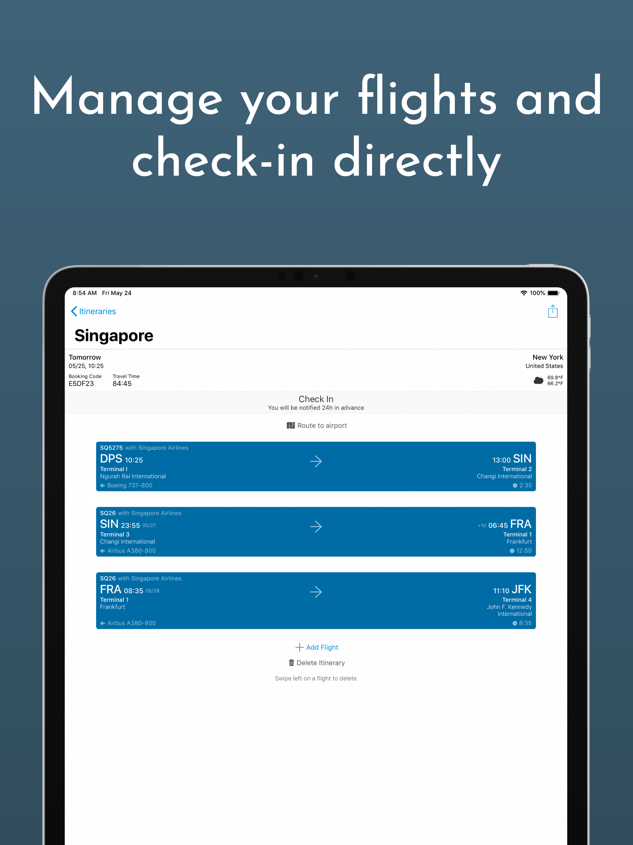 Boarding Pass - Flight Checkin