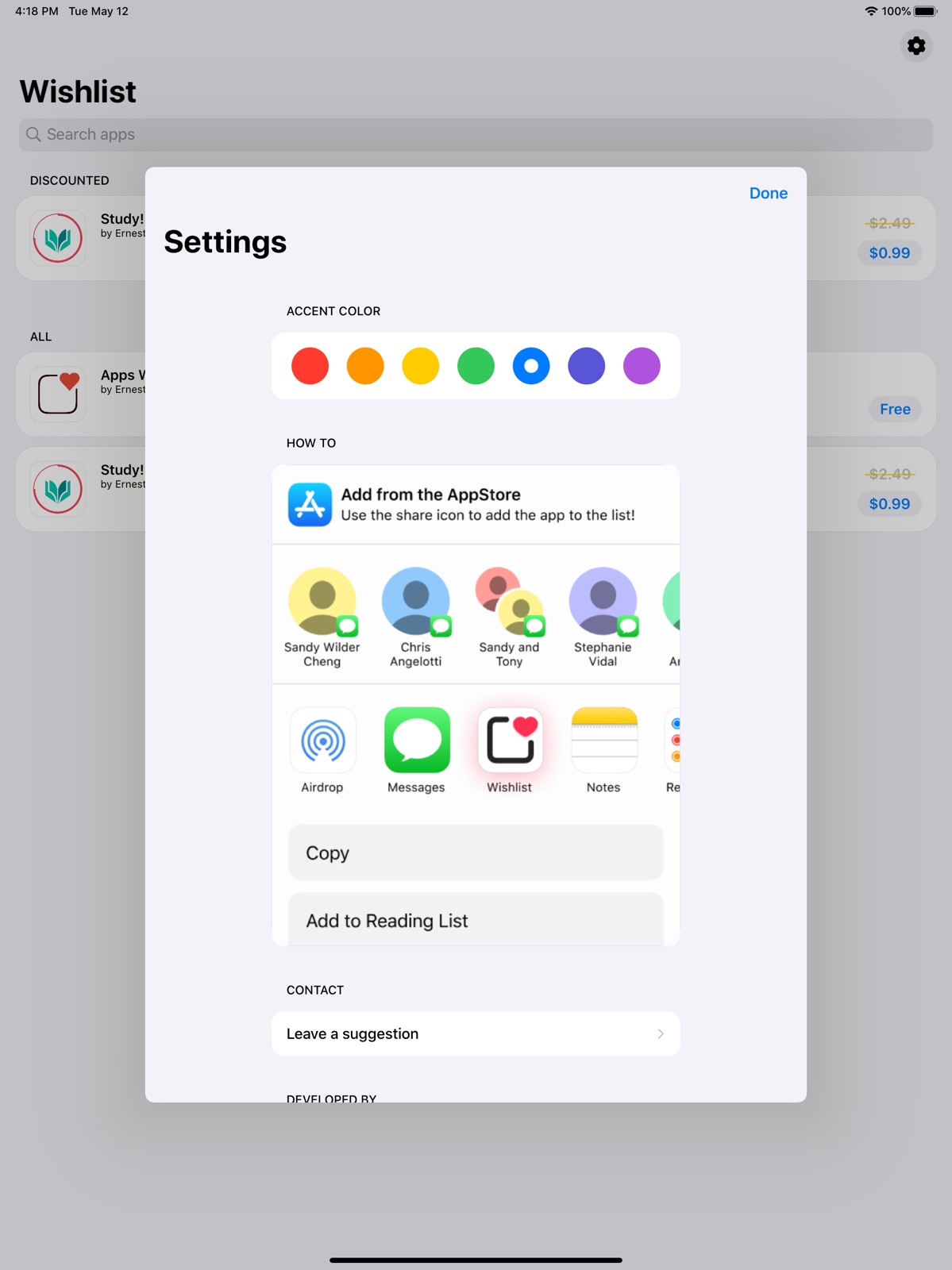 Apps Wishlist ipad screenshot 3