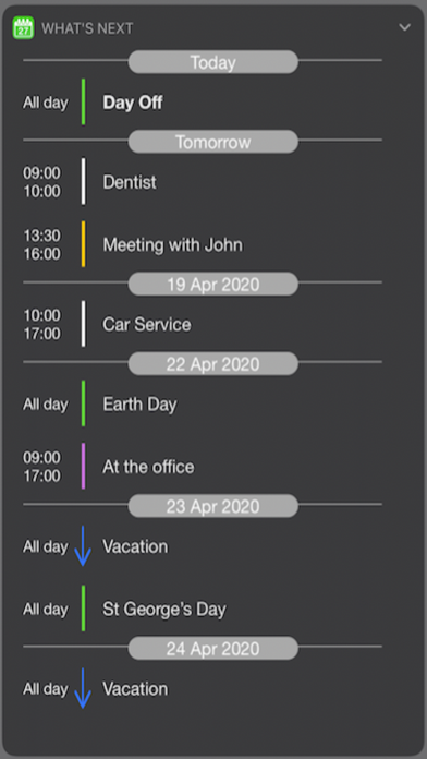 Screenshot #1 pour What's Next Widget
