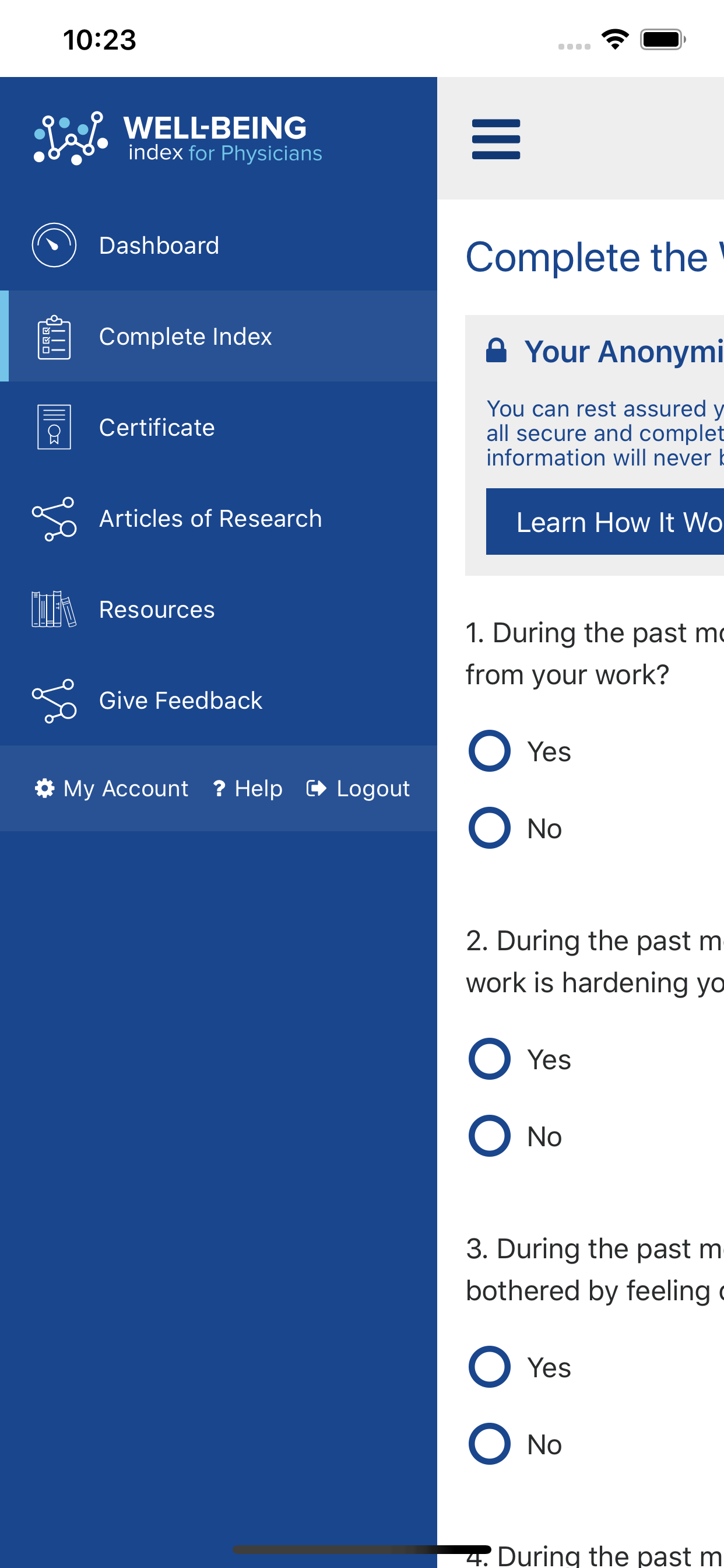 My Well-Being Index screenshot 3