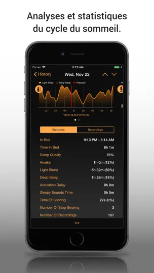 Capture d'écran de Sleep Tracker: Snore Recorder™ sur iPhone 3