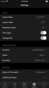 Annual Leave screenshot