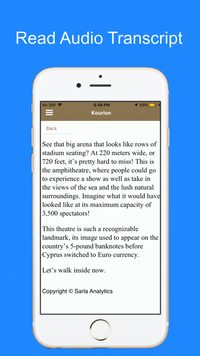 Kourion Cyprus GPS Tour Guide Screenshot