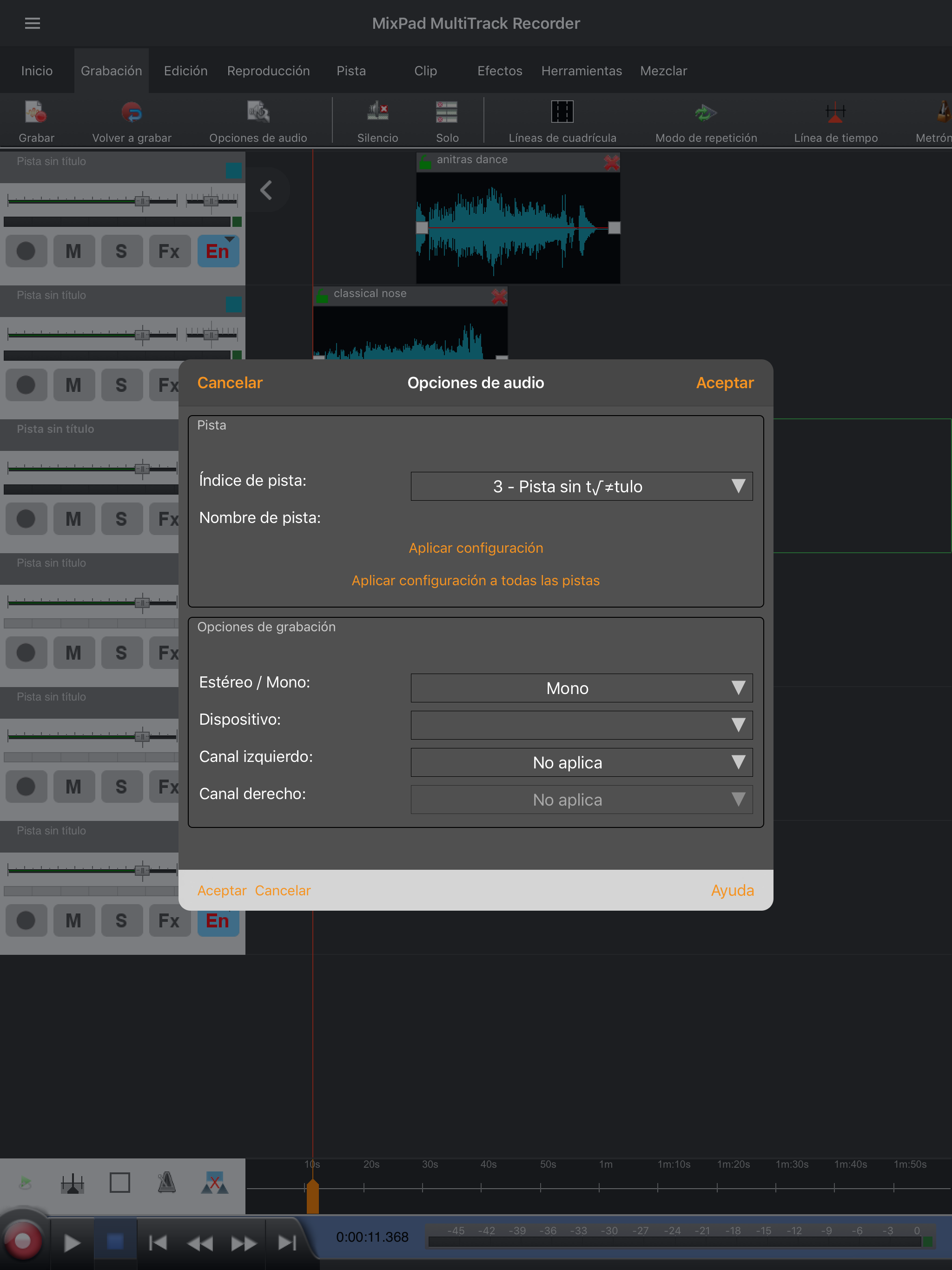 MixPad, mezclador multipista screenshot 13