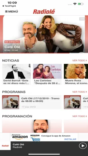 Captura de pantalla de Radiolé en iPhone 2