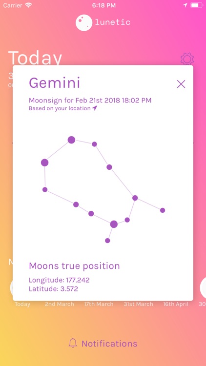 Lunetic - moon phase tracker