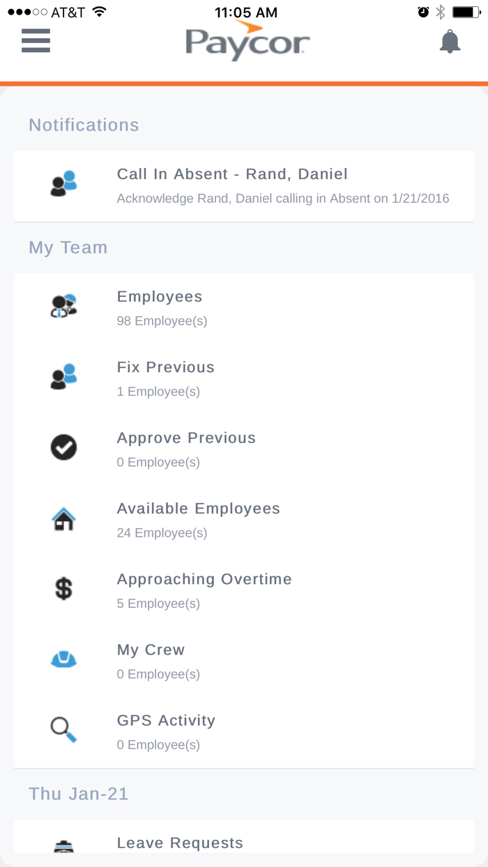 Paycor Time on DemandManager