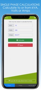 kVA Calculator screenshot #1 for iPhone