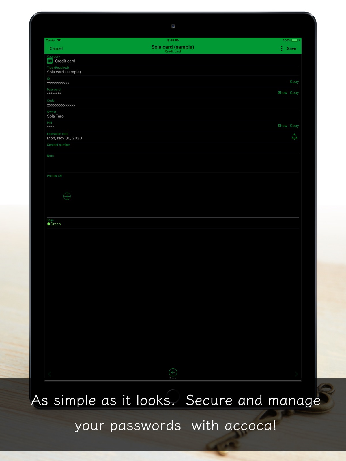 accoca - ID ＆ Password Manager ipad screenshot 3