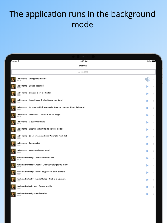 The Best of Puccini Music App iPad screenshot 4 - Music app