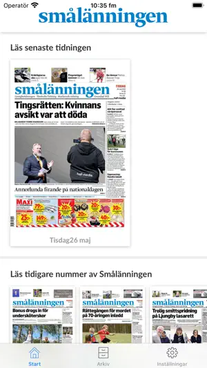 Smålänningen e-tidning screenshot 1