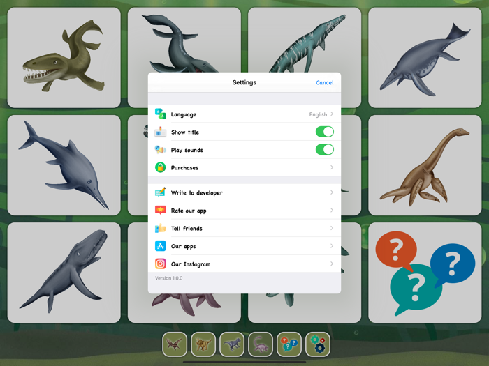 Cards of Dinosaurs for Toddler