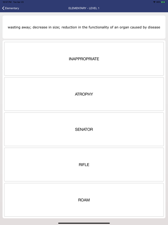 Toefl Vocabulary Quizzes iPad screenshot 4 - Education app