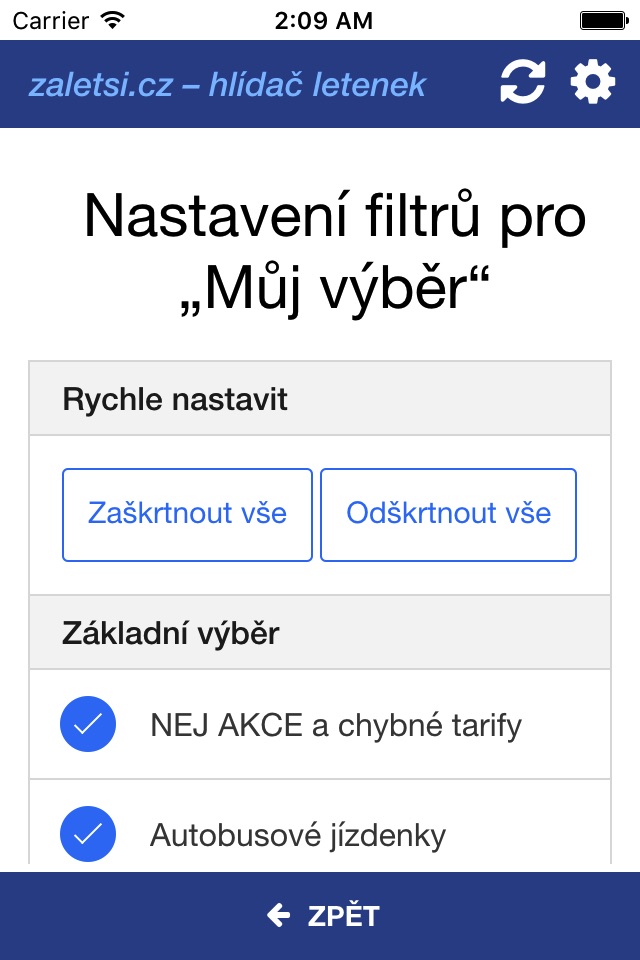 zaletsi.cz – hlídač letenek screenshot 3