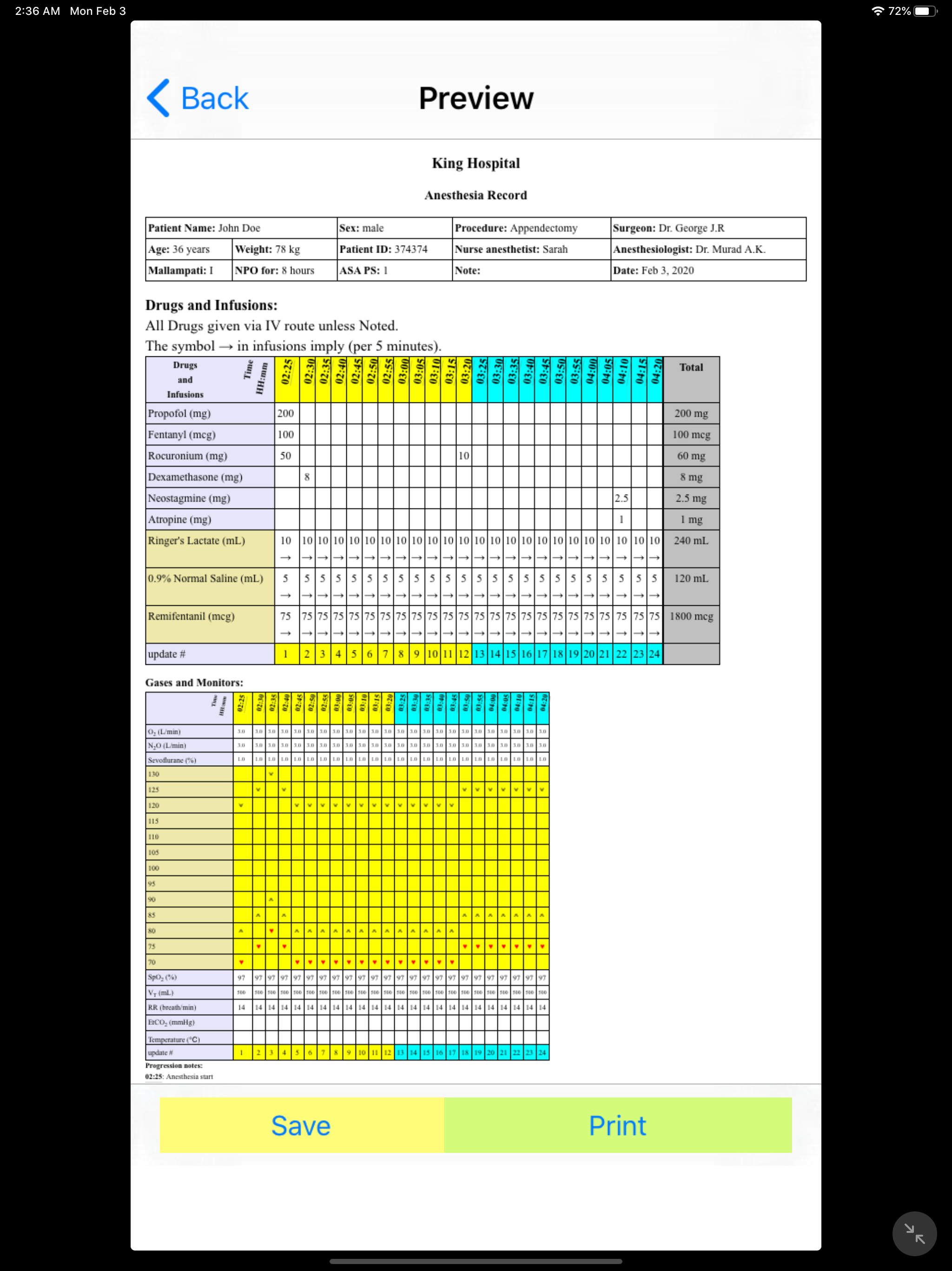 Anesthesia Record screenshot 9