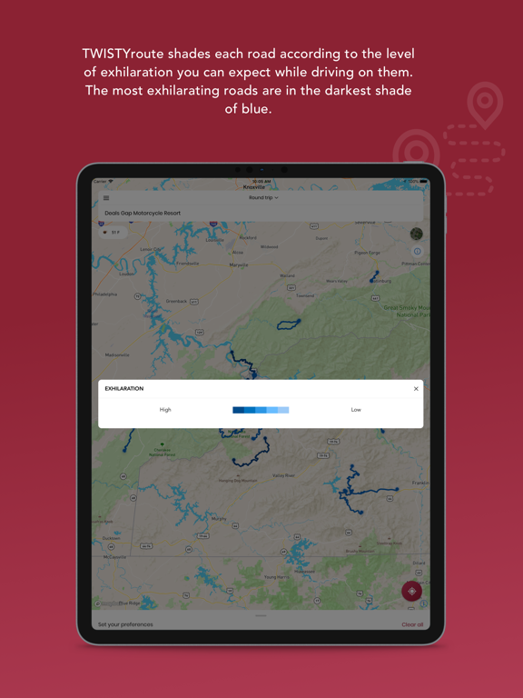 TWISTYroute iPad screenshot 6 - Navigation app