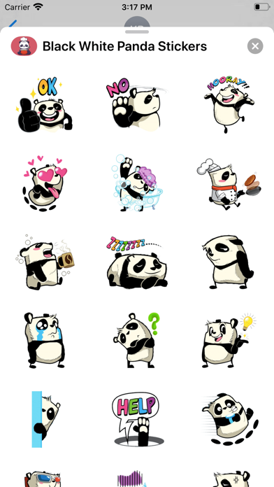 Black White Panda Stickers screenshot 2