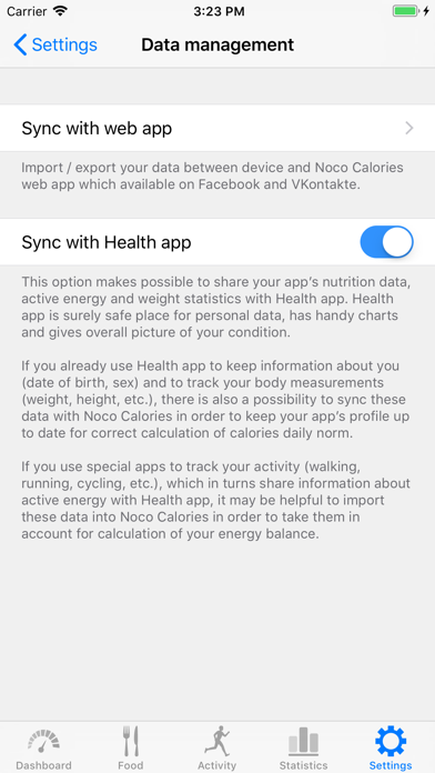 Noco Calories Screenshot