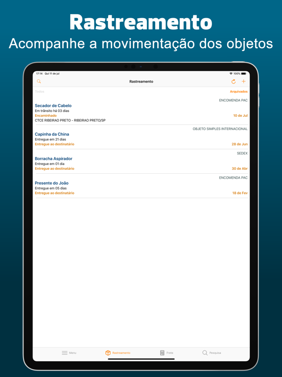 Rastreio de Encomendas iPad screenshot 2 - Utilities app
