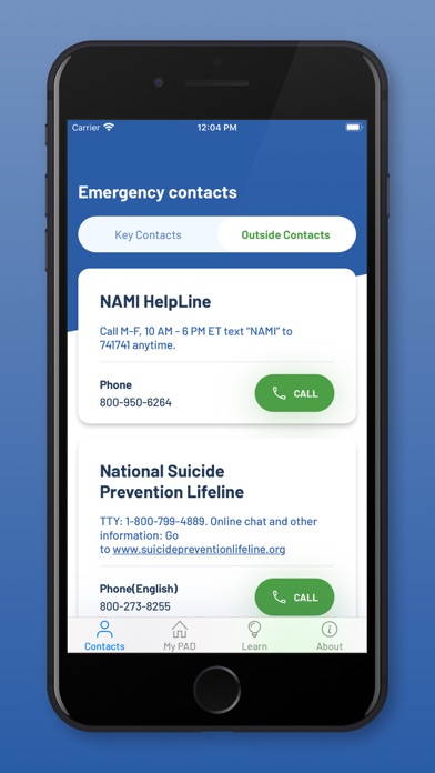 My Mental Health Crisis Plan Screenshot