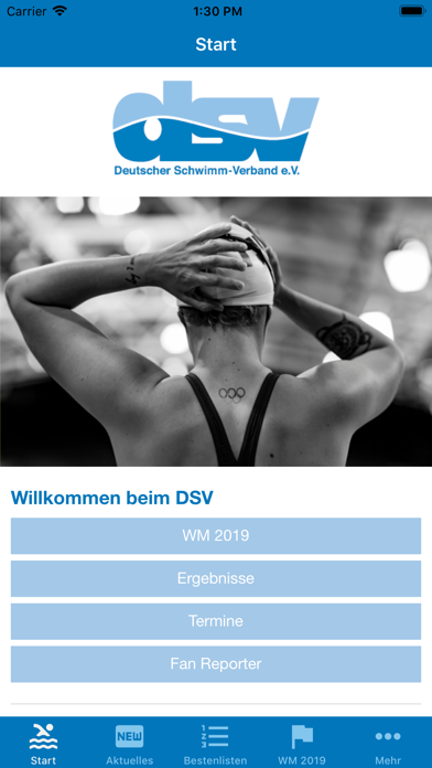 Deutscher Schwimm-Verband Screenshot