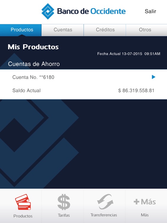 Banco de Occidente Tablet