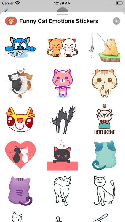 Funny Cat Emotions Stickers