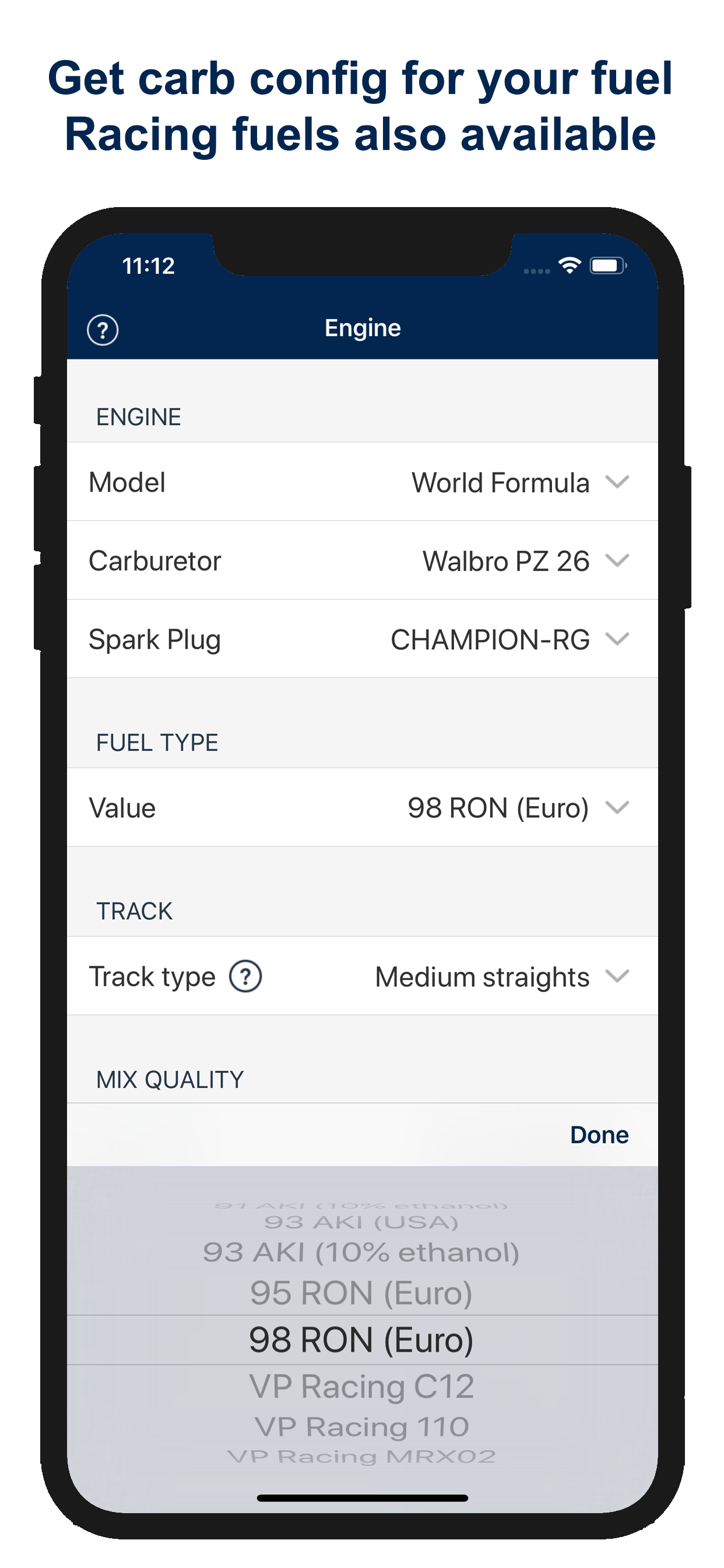 Jetting for World Formula Kart