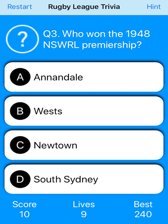 Screenshot #4 pour Rugby League Trivia