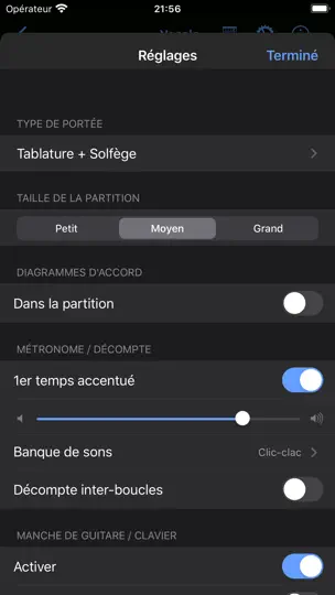 Capture d'écran de Guitar Pro sur iPhone 4