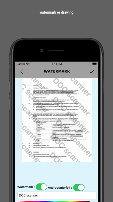 Document scanner: create PDF iPhone screenshot